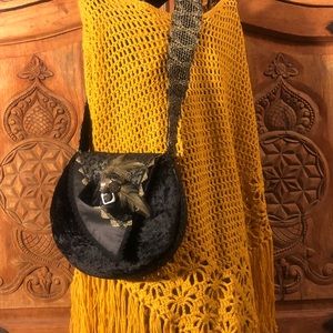 Black and gold shoulder bag